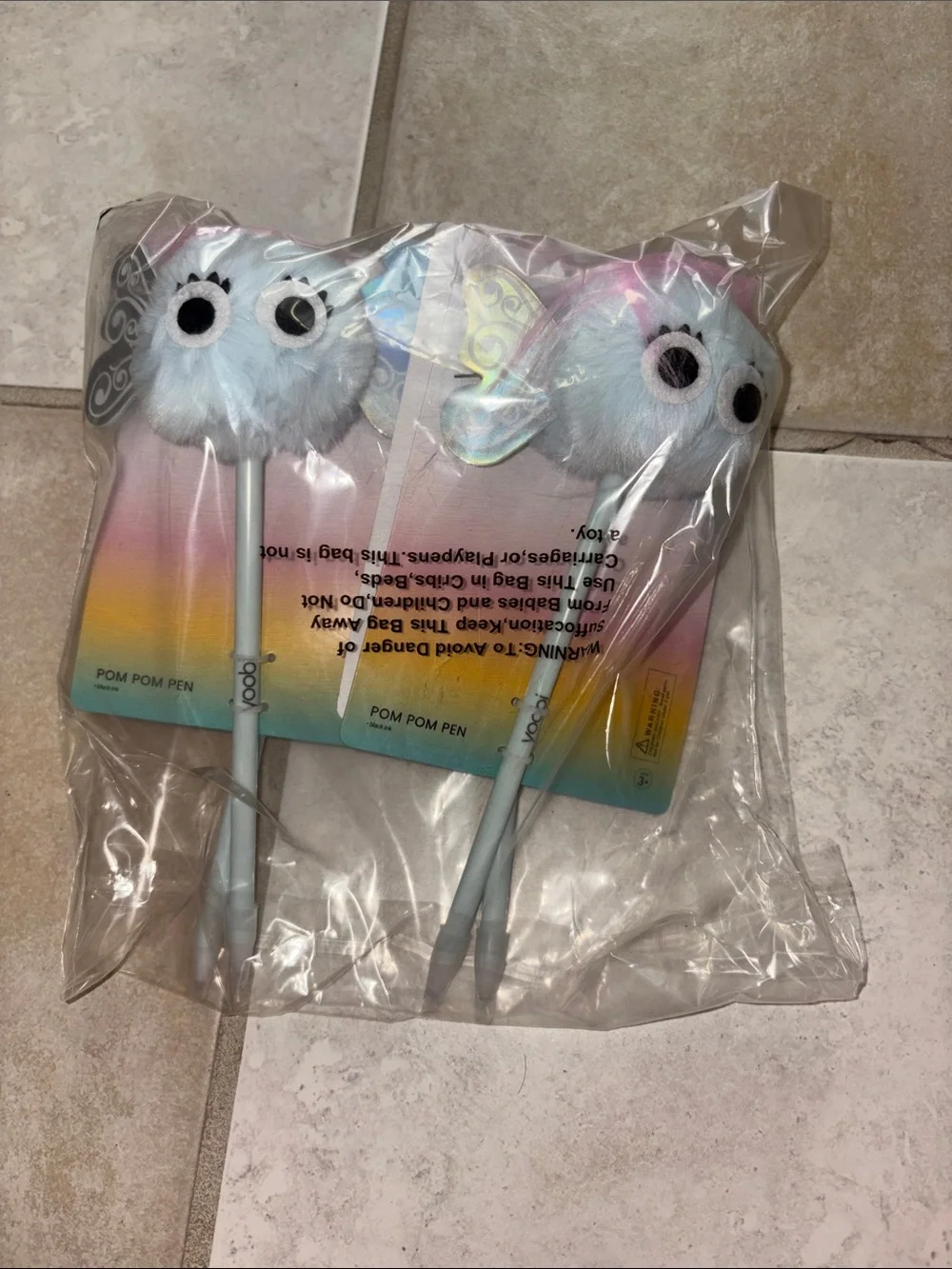 5/$10 Fuzzy Pastel Pom-Pom Pens - Set of 4